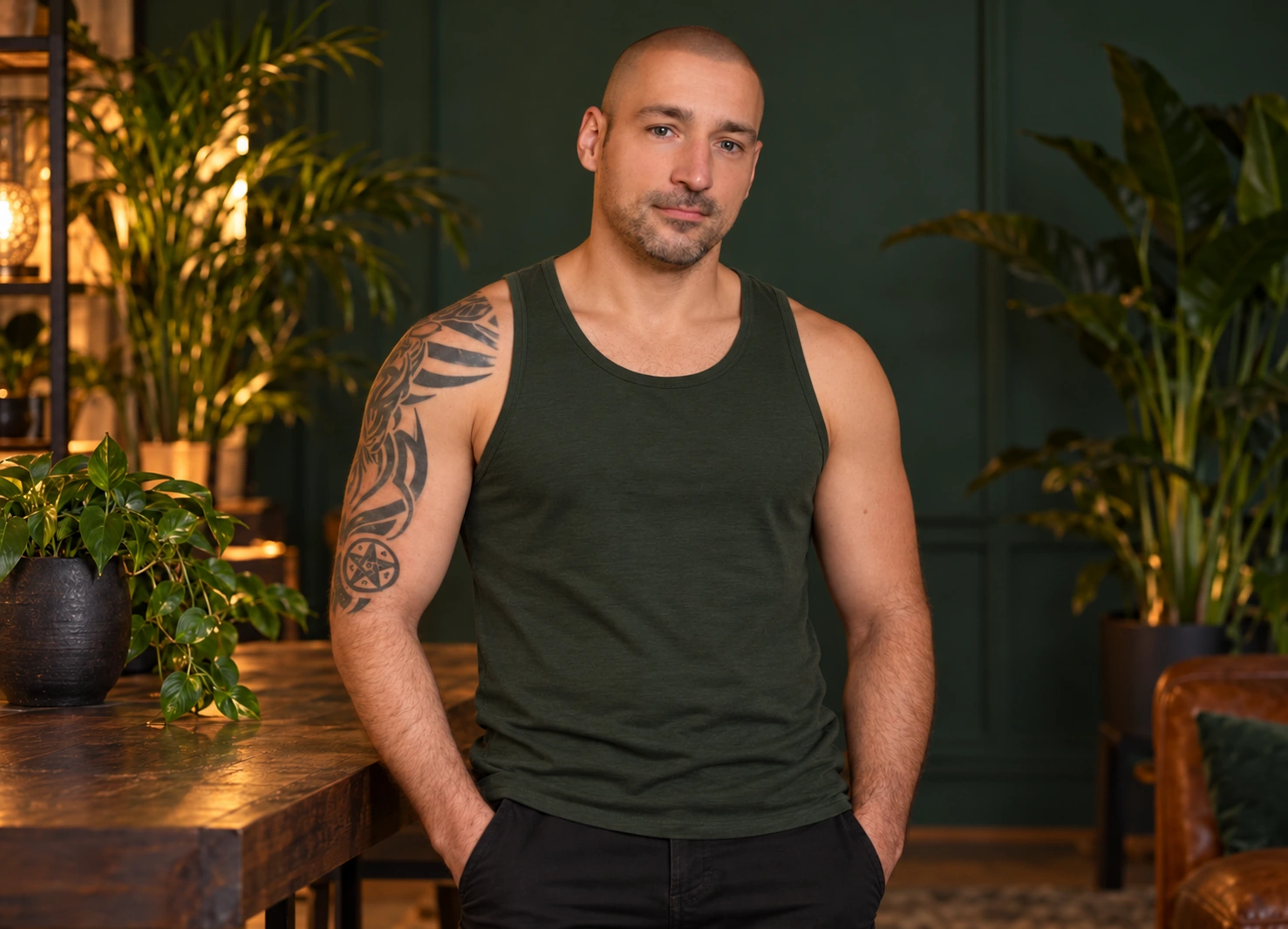 James in the massage studio